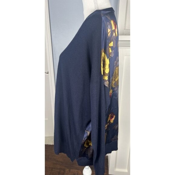 NWOT ST. JOHN For Nordstrom Cashmere Front Silk Back Sweater Size M Oversize Fit - Picture 4 of 9